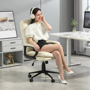 Vinsetto PU Leather Office Chair With Arm, Adjustable Height, Cream White