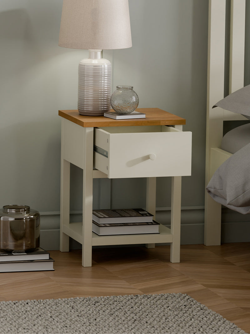 Coxmoor 1 Drawer - Ivory And Oak
