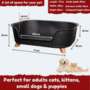 77cm x 58cm Black Plastic Raised Pet Basket with Legs