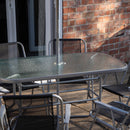 6 Person Garden Furniture Patio Set Table, 6 Chairs & Parasol