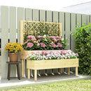 Outsunny 2-Tier Raised Garden Bed with Trellis for Climbing Plants