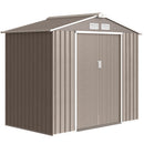 Outsunny Garden Shed Storage Unit w/ Locking Door Floor Foundation Vent Grey
