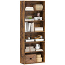 HOMCOM 6 Tier Bookshelf, Freestanding Bookcase with Adjustable Shelves