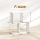 HOMCOM Side Table, Narrow End Table with Storage Shelves, White
