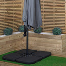 3m Cantilever Banana Garden Parasol in Grey with Crank Handle and Parasol Base Weights Included