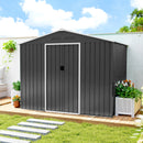Outsunny 8 X 6ft Garden Storage Shed With Double Door, Dark Grey