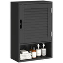 HOMCOM Bathroom Cabinet, Wall Mounted Cabinet with Adjustable Shelves, Black