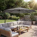 Outsunny 3 M Cantilever Parasol, Offset Umbrella With Cover And Wind Ropes