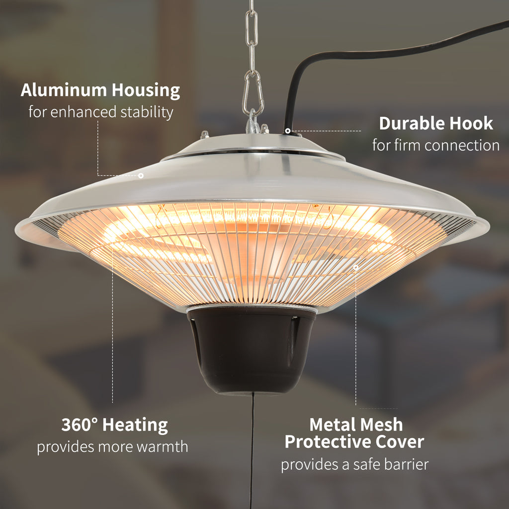 Outsunny 1500W Patio Heater Outdoor Ceiling Mounted Aluminium Halogen