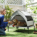 PawHut Portable Elevated Dog Bed With Removable Canopy