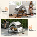 PawHut Portable Elevated Dog Bed With Removable Canopy