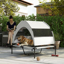 PawHut Portable Elevated Dog Bed With Removable Canopy