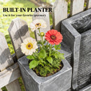 Outsunny Water Feature with Planter, Resin Waterfall Feature, Dark Grey