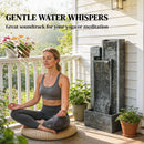 Outsunny Water Feature with Planter, Resin Waterfall Feature, Dark Grey
