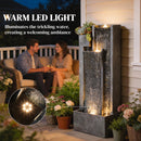Outsunny Water Feature with Planter, Resin Waterfall Feature, Dark Grey