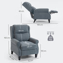 HOMCOM Recliner Armchair, Fabric Recliner Chair, Grey