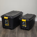 145L & 75L Heavy Duty Lockable Stackable Storage Trunks on Wheels in Black