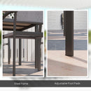 Outsunny 5 Piece Garden Furniture Set with 4 Stackable Armchairs, Grey