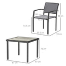 Outsunny 5 Piece Garden Furniture Set with 4 Stackable Armchairs, Grey