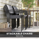Outsunny 5 Piece Garden Furniture Set with 4 Stackable Armchairs, Grey
