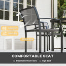 Outsunny 5 Piece Garden Furniture Set with 4 Stackable Armchairs, Grey