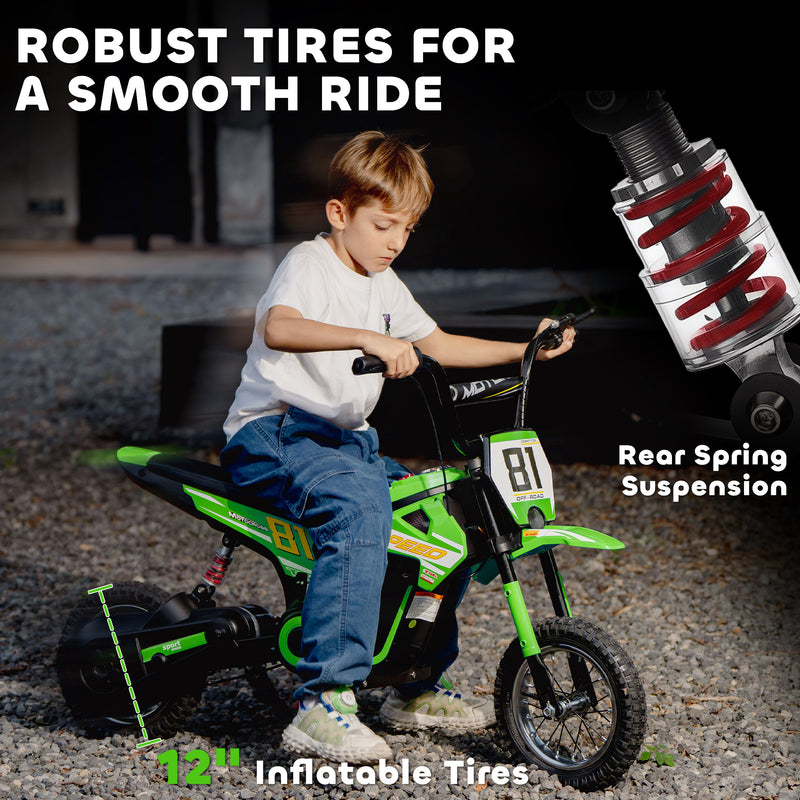 AIYAPLAY 24V Battery Powered Ride On Motorcycle with Rear Suspension