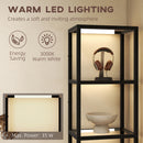HOMCOM LED Floor Lamp with Glass Shelves, Dimmable Room Lamp