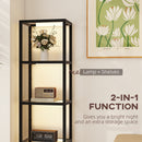 HOMCOM LED Floor Lamp with Glass Shelves, Dimmable Room Lamp
