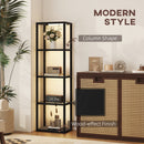 HOMCOM LED Floor Lamp with Glass Shelves, Dimmable Room Lamp