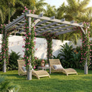 Outsunny 3 x 3 m Wooden Pergola Kit, Garden Gazebo Shelter, Grey