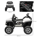 HOMCOM 12V Licensed Mercedes-Benz Unimog, Kids Electric Ride On Car - White