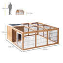 PawHut Rabbit Hutch, Guinea Pig House Outdoor Cage w/Openable Top, Yellow