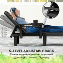 Outsunny Set of 2 Resin Reclining Sun Loungers for Garden, Black