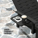 Outsunny Set of 2 Resin Reclining Sun Loungers for Garden, Black