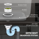 HOMCOM Outdoor Kitchen Sink Unit With Cold And Hot Water Pipe