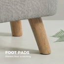 HOMCOM Modern Footstool, Fabric Foot Rest with Rubber Wood Legs, Brown