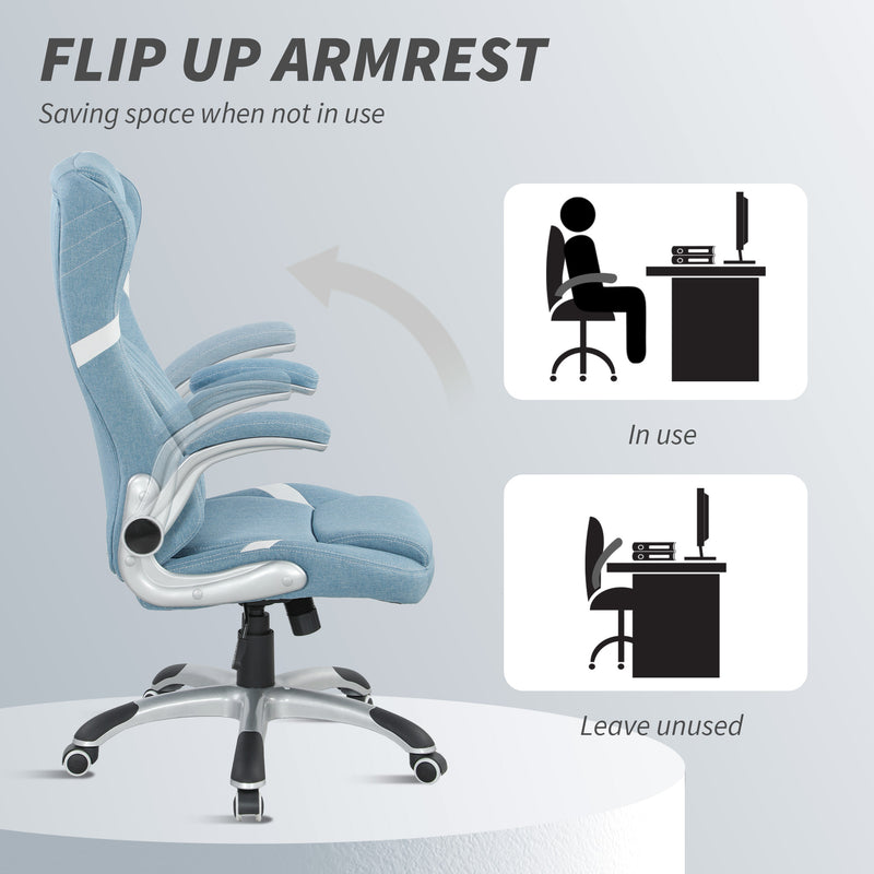 Vinsetto Fabric Office Desk Chair W/ Adjustable Height Tilt Function