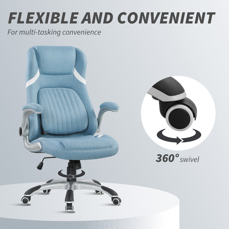 Vinsetto Fabric Office Desk Chair W/ Adjustable Height Tilt Function