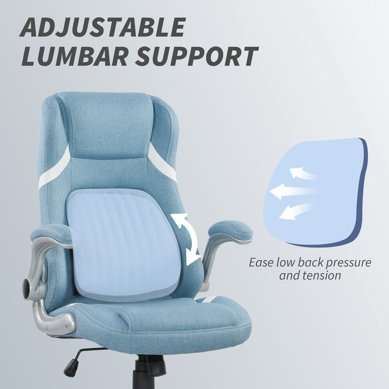 Vinsetto Fabric Office Desk Chair W/ Adjustable Height Tilt Function
