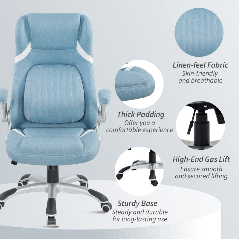 Vinsetto Fabric Office Desk Chair W/ Adjustable Height Tilt Function