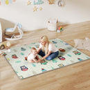 AIYAPLAY Baby Play Mat Double-Sided, Kids Floor Mat, Car Track And Owl Theme