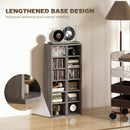 HOMCOM Set of 2 CD Storage Units with Adjustable Shelves, Distressed Grey