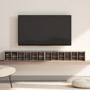 HOMCOM Set of 2 CD Storage Units with Adjustable Shelves, Distressed Grey