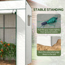Walk-in Garden Green House with Large Roll-up Door and 2 Mesh Windows, White