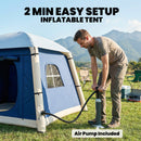 Outsunny Inflatable Camping Tent, 2 Man Tent, Dark Blue