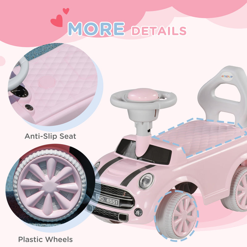 AIYAPLAY Ride On Car Foot To Floor Sliding Car W/ Air Horn - Pink