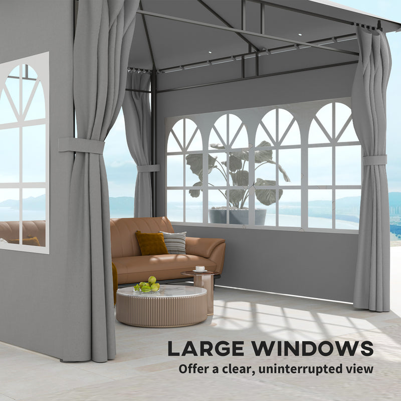 Outsunny 3 x 3 m Garden Gazebo, Outdoor Gazebo Canopy Shelter