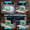 PawHut 14L Small Fish Tank With Filter System, LED Lights, Water Pump, White