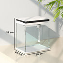 PawHut 14L Small Fish Tank With Filter System, LED Lights, Water Pump, White