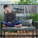 Outsunny 4 Pieces Rattan Garden Furniture Set for 4 Person, Charcoal Grey